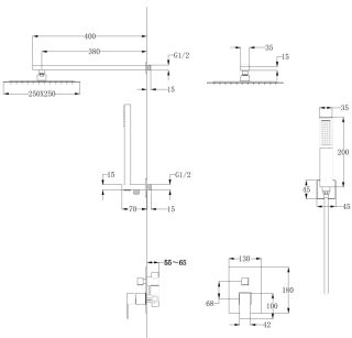 Душевая система ABBER Daheim золото матовое AF8219G